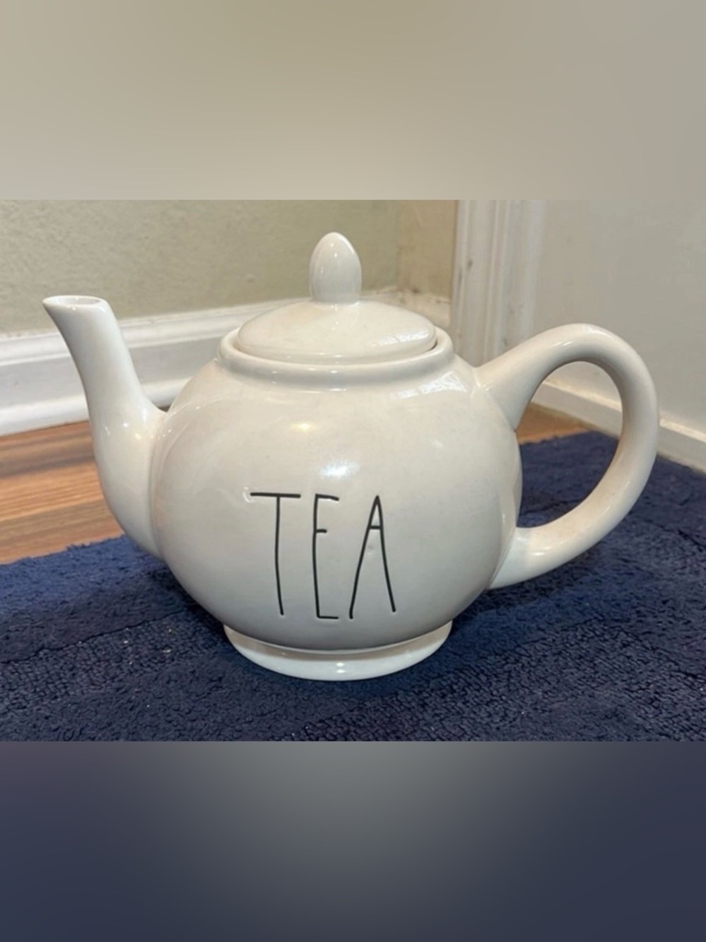Rae Dunn Farm White Stoneware “TEA” Teapot W/Lid Artisan Collection By Magenta